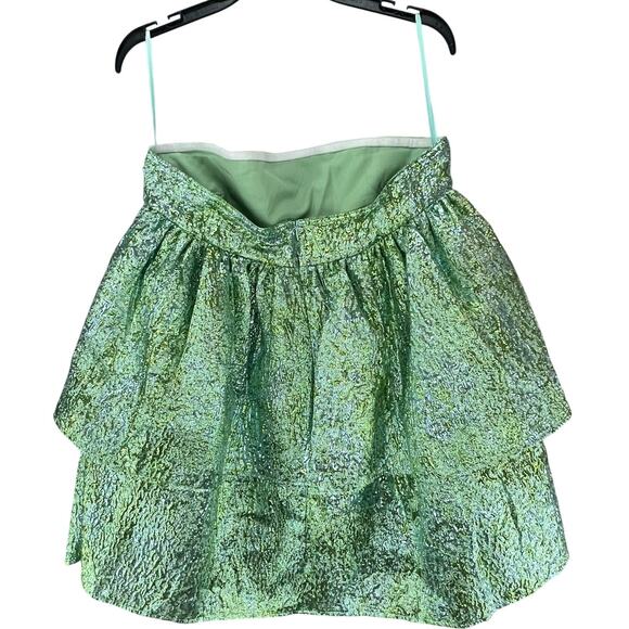 Dolls Kill Amylynn Sara Mini Dress M Green Brocade Bandeau Strapless Party NEW - Picture 2 of 14
